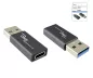 Preview: Adapter, USB A plug to USB C socket aluminium, space grey, DINIC Box